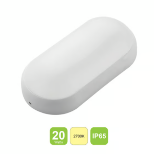 LIPER Oval Bulk Head Lamp Cover 20W Warm LED 2700K