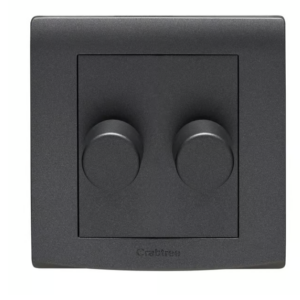 Crabtree Black 2-Gang LED Dimmer Switch (2-Way) for Multi-Light Control