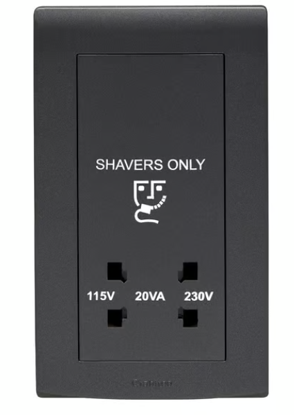 Crabtree Black Shaver Socket (230/115V)