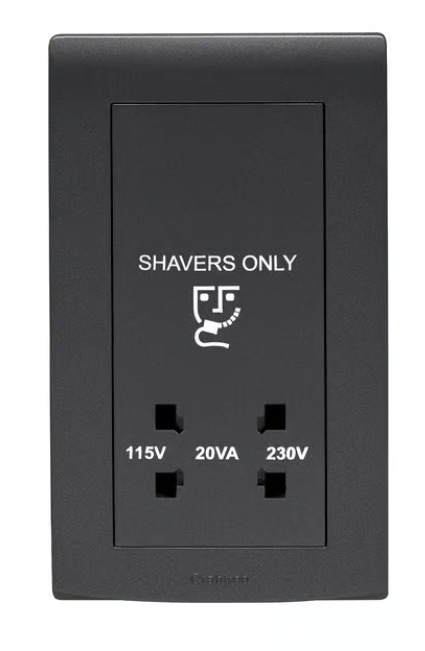 Untitled-2-2.png Crabtree Black Shaver Socket (230/115V) - Image 1
