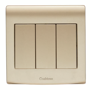 Crabtree 10AX 3 Gang 2 Way Switch (Luxurious Gold Finish)