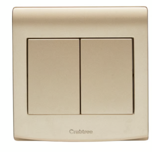 Crabtree 10AX 2 Gang 2 Way Switch (GOLD)