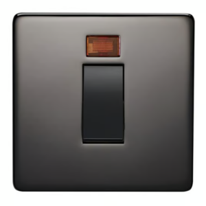 Crabtree 45A Single Gang Switch with Neon Indicator Light (Platinum Finish)