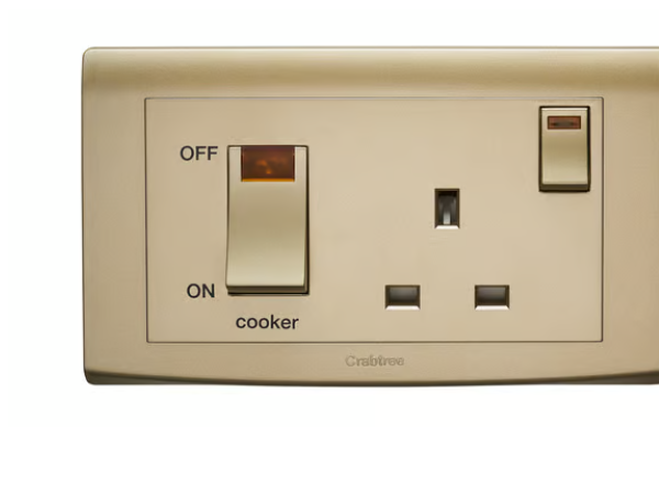 Crabtree Cooker Control Unit with Neon Indicator Light (Gold Finish)