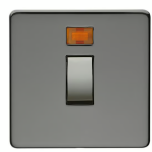Crabtree 20A Double Pole Switch with Neon Indicator Light (Platinum Finish)