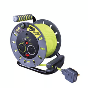 MASTERPLUG Cable Reel 13A with 2 socket outlets & 2 USB 2.1A- Cable length 25m