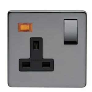 Crabtree 13A Double Pole Switched Socket with Neon (Platinum Finish)