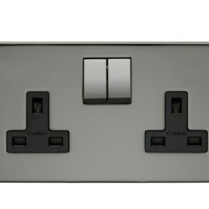 Crabtree 13A Double Pole Switched Socket (2 Gang, Platinum Finish)