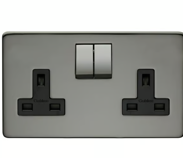 Crabtree 13A Double Pole Switched Socket (2 Gang, Platinum Finish)