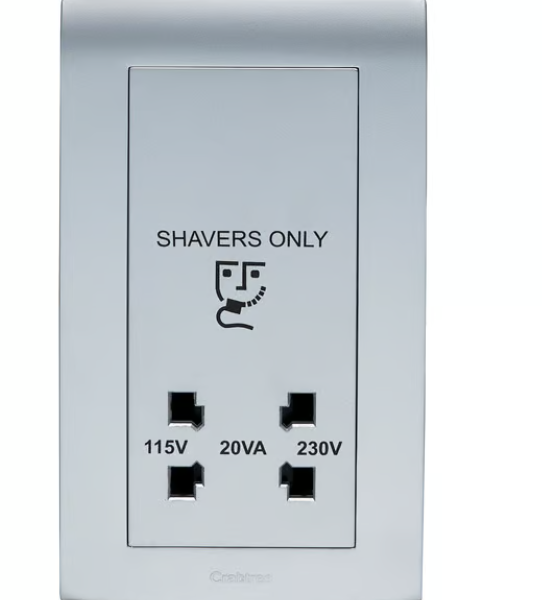 Crabtree Silver Shaver Socket (230/115V)