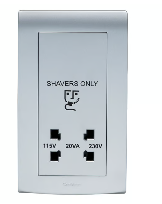 Untitled-4-2.png Crabtree Silver Shaver Socket (230/115V) - Image 1
