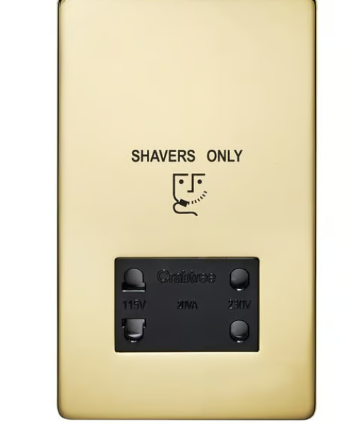 Crabtree Gold Shaver Socket for Luxurious Bathroom Upgrades