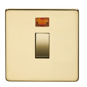Crabtree 20A Double Pole Switch with Neon Indicator Light (Gold Finish)