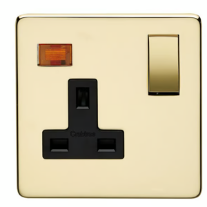 Crabtree 13A 1 Gang DP Switched Socket with Neon Indicator (Gold)
