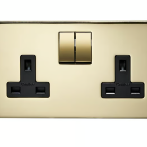 Crabtree 13A Double Pole Switched Socket (2 Gang, Gold Finish)