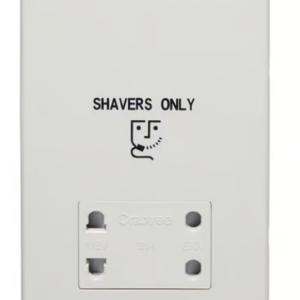 Crabtree White Shaver Supply Unit for a Clean and Functional Bathroom