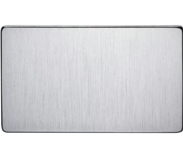 Crabtree 2 Gang Blank Plate Satin Chrome