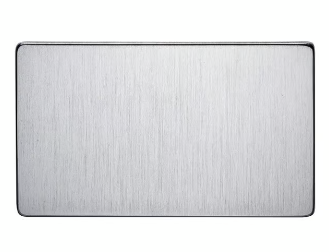 Untitled-49-1.png Crabtree 2 Gang Blank Plate Satin Chrome - Image 1