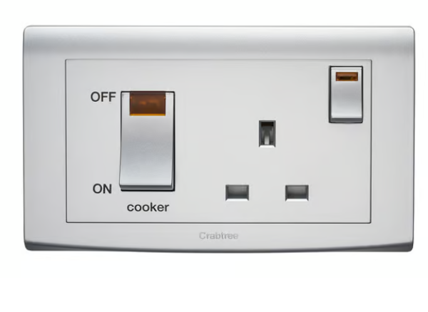Crabtree Cooker Control Unit with Neon Indicator Light (Silver Finish)