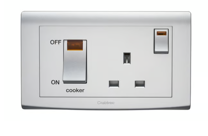Untitled-5-2.png Crabtree Cooker Control Unit with Neon Indicator Light (Silver Finish) - Image 1