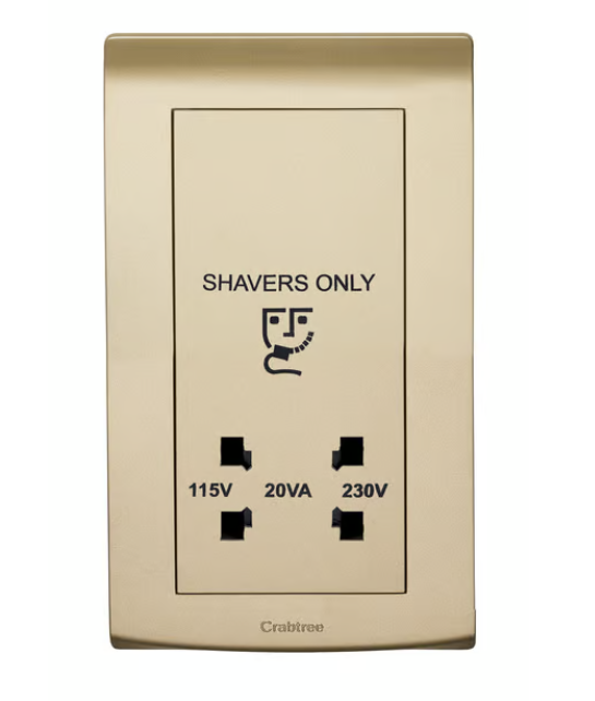 Untitled-50.png Crabtree Gold Shaver Socket (230/115V) - Image 1