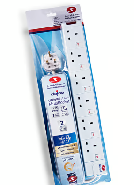 DAJCO Extension 3 Mtr 13A 6 Way Individually Switched