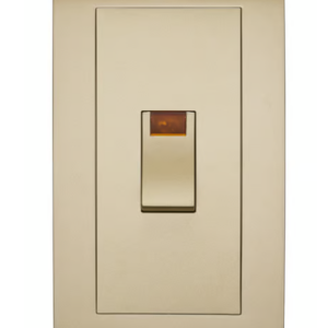 Crabtree 45A Double Gang Vertical Switch with Neon Indicator Light (Gold Finish)