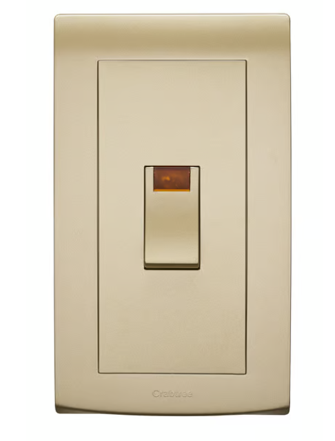 Untitled-6-1.png Crabtree 45A Double Gang Vertical Switch with Neon Indicator Light (Gold Finish) - Image 1