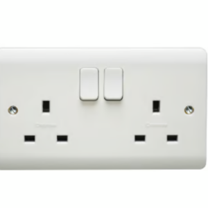 Crabtree 13A Switch Socket with Single Pole Switches (2 Gang)