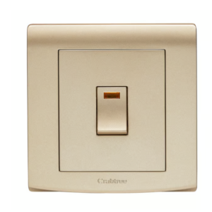 Crabtree 32A Single Gang Switch with Neon Indicator Light (Gold Finish)