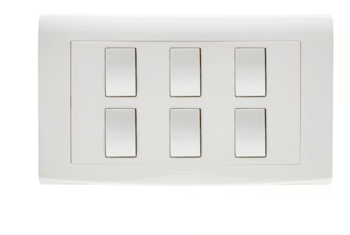 Untitled-83-1.png Crabtree 10AX 6 Gang 2 Way Switch (Control Multiple Lights) - Image 1