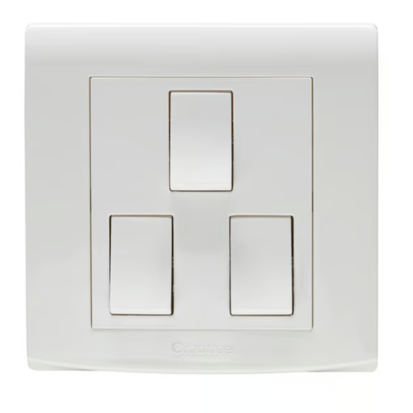 Crabtree 10AX 3 Gang 2 Way Switch