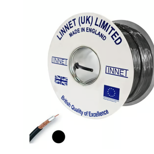 LINNET CABLE RG6 CO-AXIAL BLACK 80m