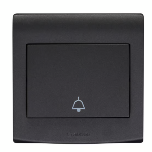 CRABTREE 10AX 1 gang 1 way push switch bell Black