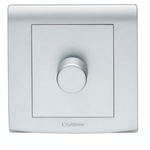 Crabtree Silver LED Dimmer Switch (1 Gang, 2-Way) for Elegant Lighting Control