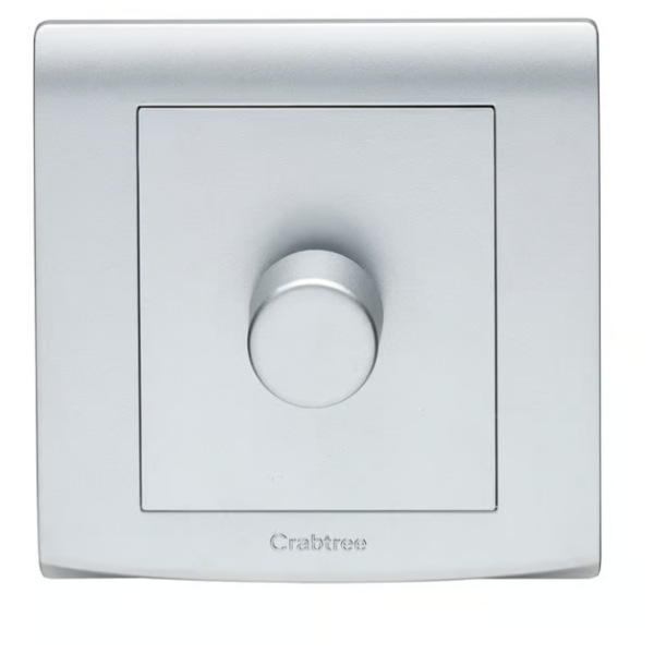 Crabtree Silver LED Dimmer Switch (1 Gang, 2-Way) for Elegant Lighting Control