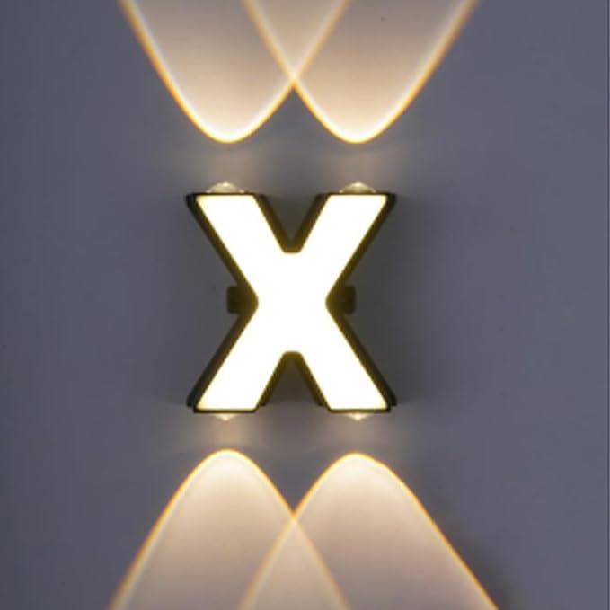 X.jpg LED Alphabet Wall Lamp Letter Sign Wall Light Black Outside Indoor Decorative Light Letter X - Image 1