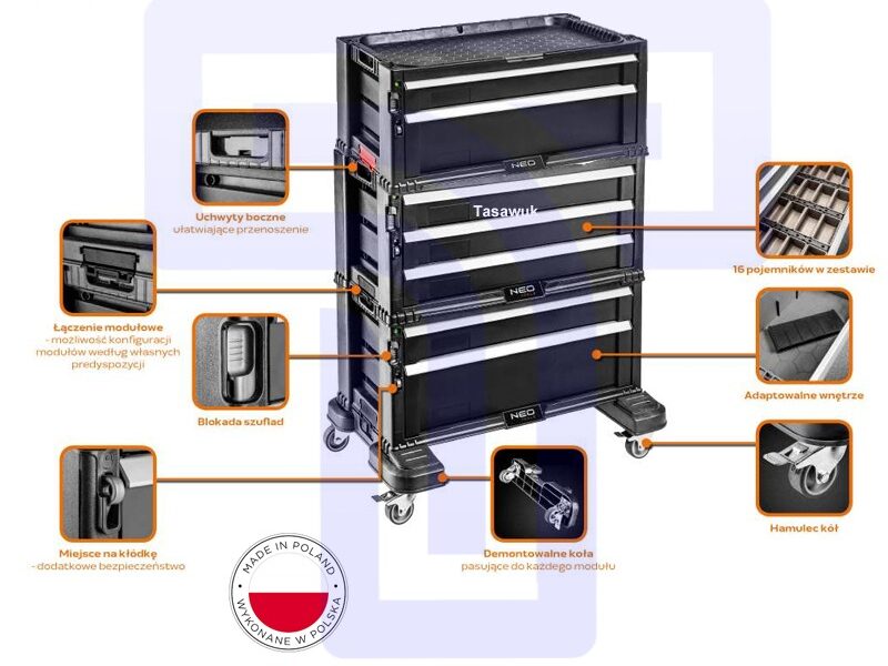 XJLC7880-e1665832483103.jpg NEO Tools Tool Cabinet: 7 Drawers for Organized Storage and Easy Access - Image 1