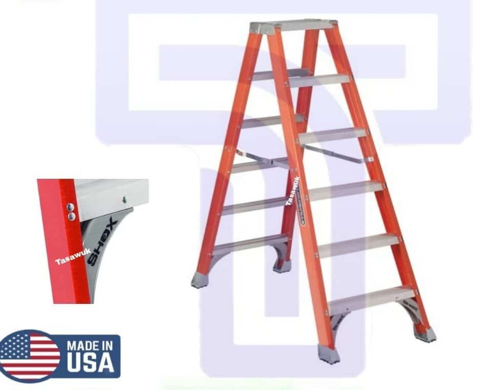 XWQI5766-e1663592294898.jpg Fiberglass Twin Step Ladder - Image 1