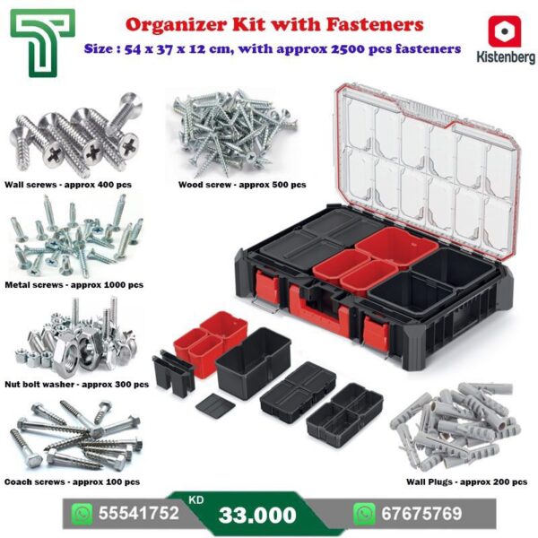 Kistenberg Organizer Kit with Fasteners - Keep Your Tools Organized and Easily Accessible