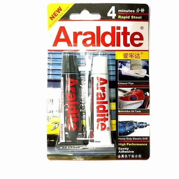 Araldite Rapid Steel Epoxy: Repairs Metal Quickly & Permanently (2 x 15ml)