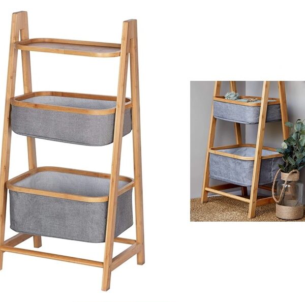 Bamboo Shelf with 2 Baskets