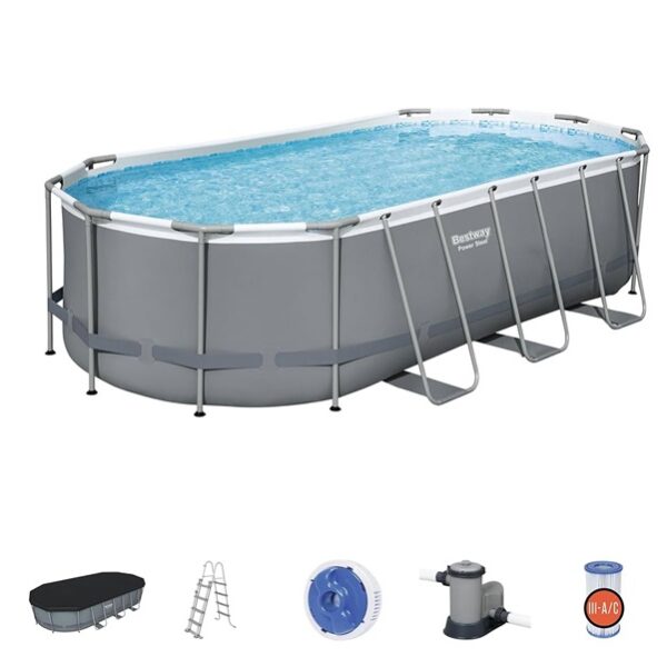 Bestway Power Steelframe Oval Poolset