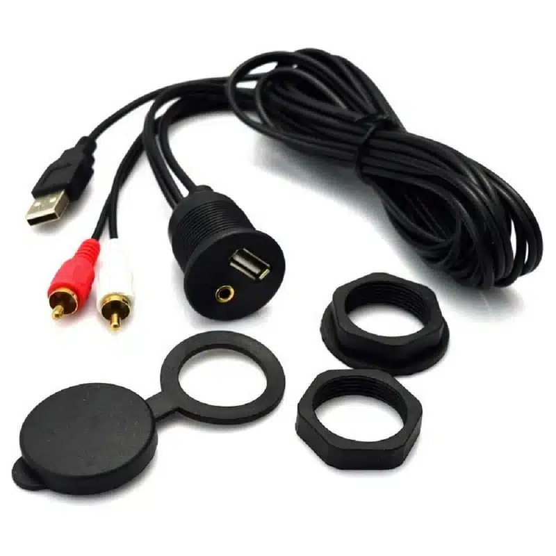 busb-1.webp Panel Mount USB & AUX connector - Image 1