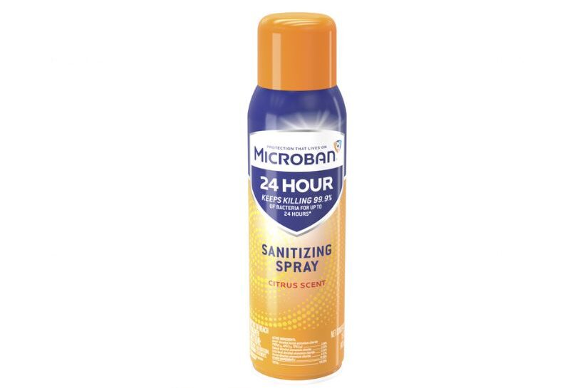 citrus-sanitizer-e1778422893209.jpg MICROBAN 24 Hour Disinfectant Sanitizing Spray, Citrus Scent, 15oz - Image 1