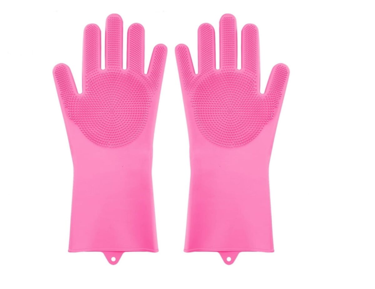 Core Silicone Cleaning Gloves Pink - Image 1