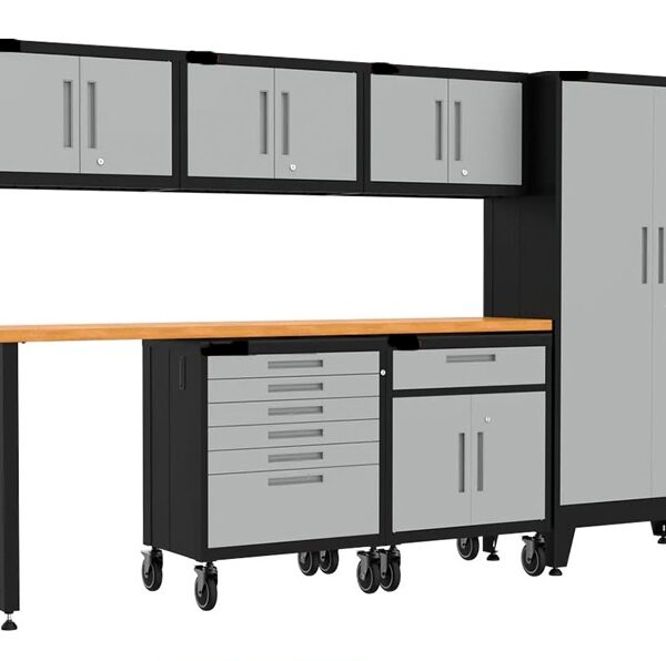 Customised 250cm Heavy Duty Workstation - Grey / Black