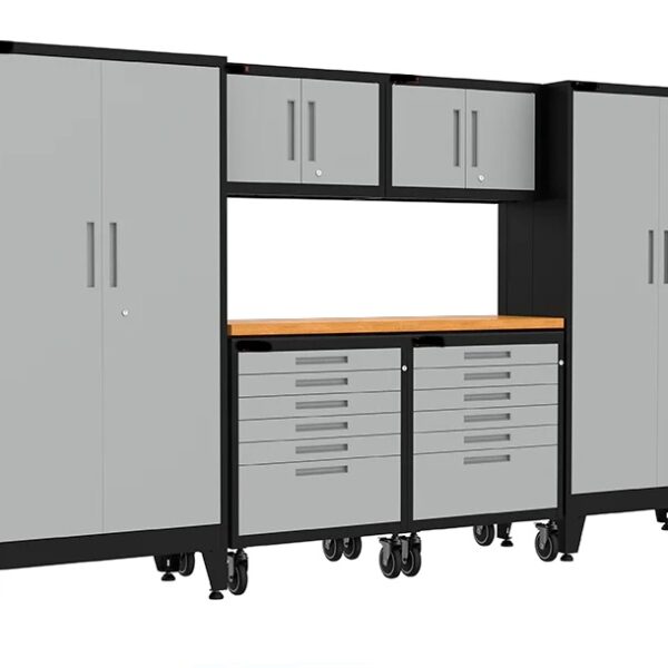 Customised 280cm Heavy Duty Workstation - Grey / Black