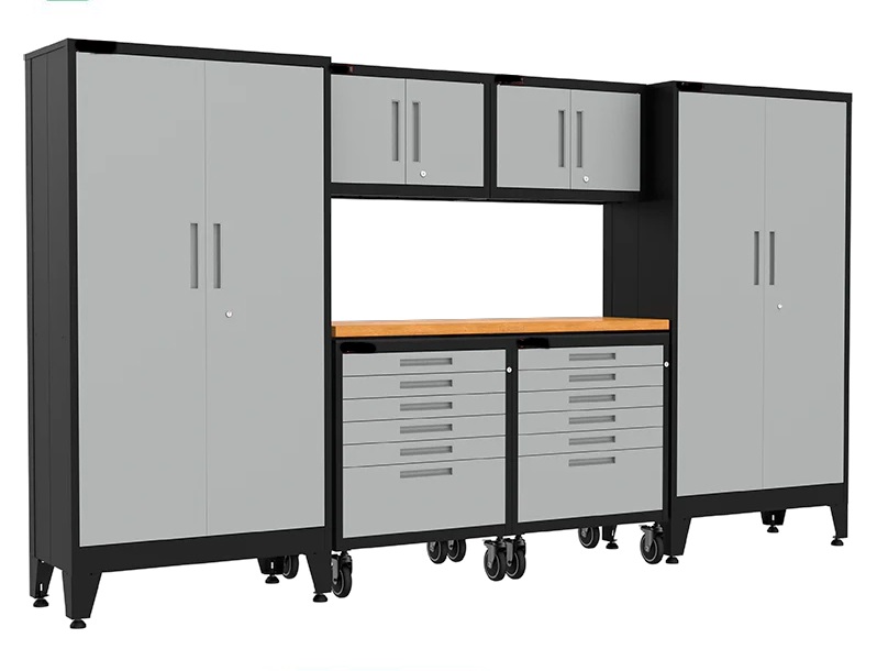 custom-office12.jpg Customised 280cm Heavy Duty Workstation - Grey / Black - Image 1