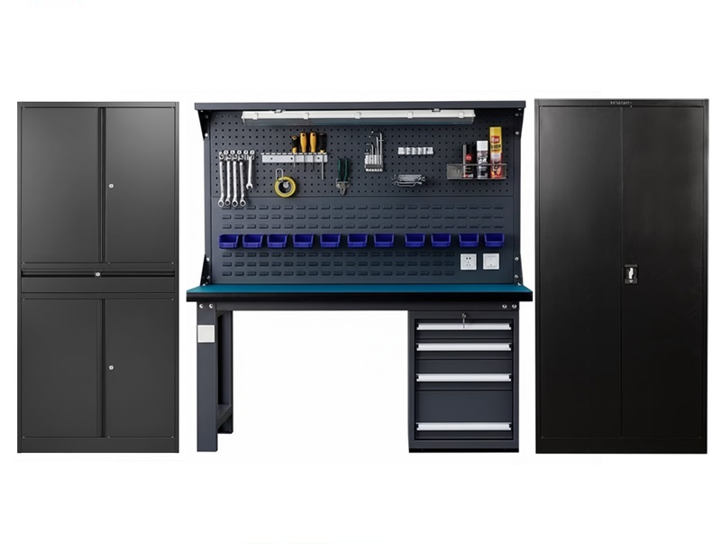 custom-office18.jpg 330cm Professional Workbench with Cabinets - Image 1